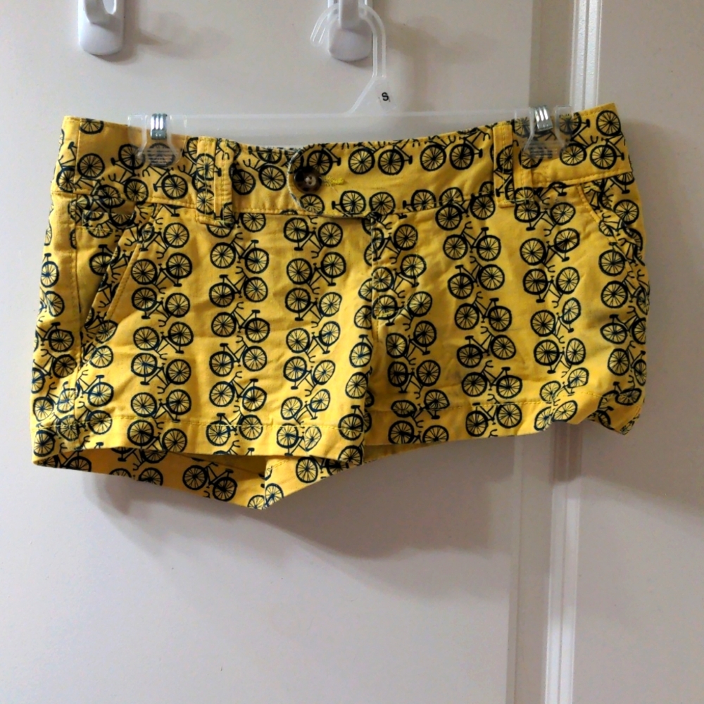 Yellow Bicycle Print Shorts by Red Camel Women's/Junior's Size 1